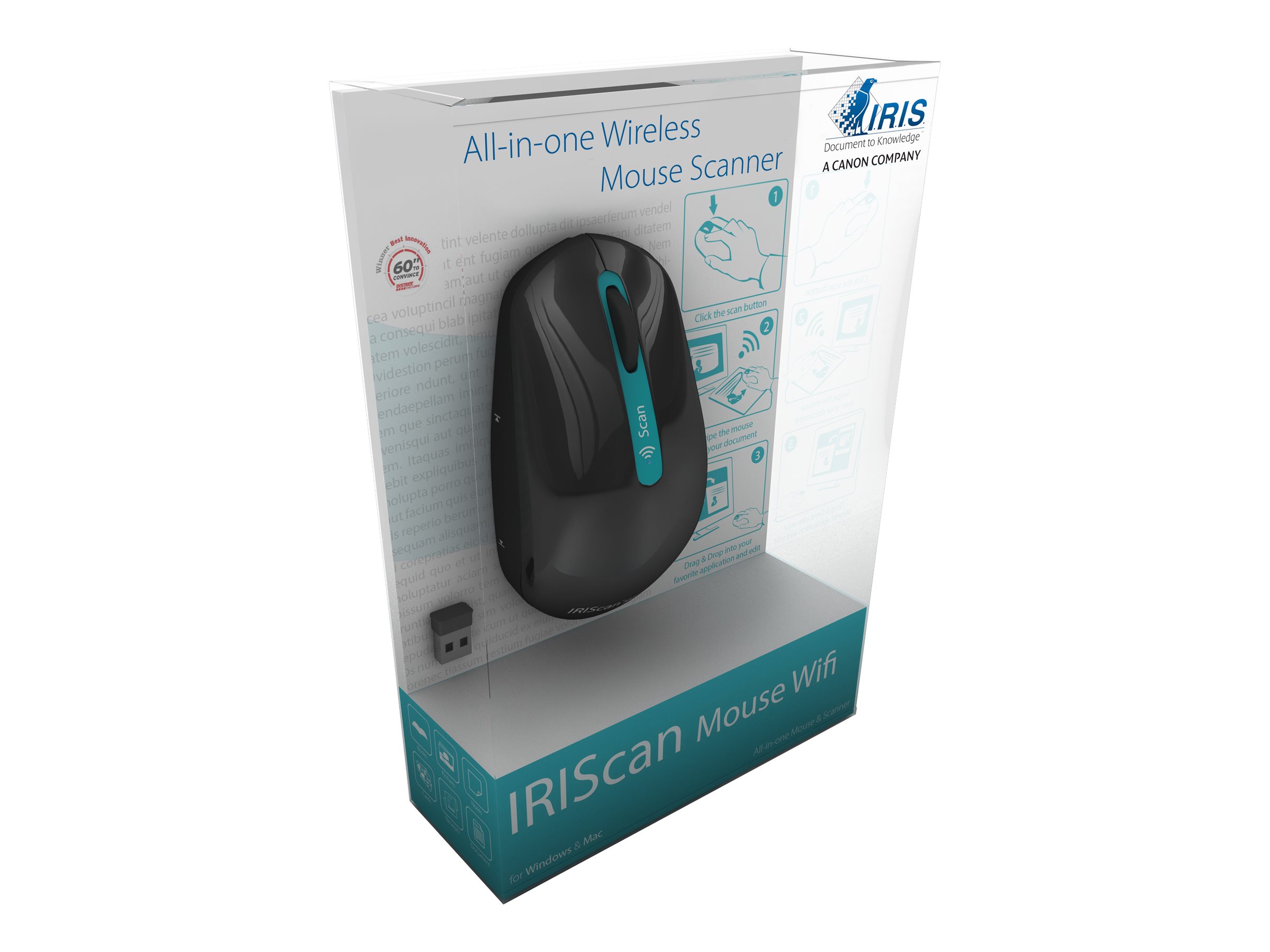 I.R.I.S. IRISCan Mouse Executive 2 Souris scanner 400 x 400 DPI A3 Bleu,  Blanc 7650104580750 