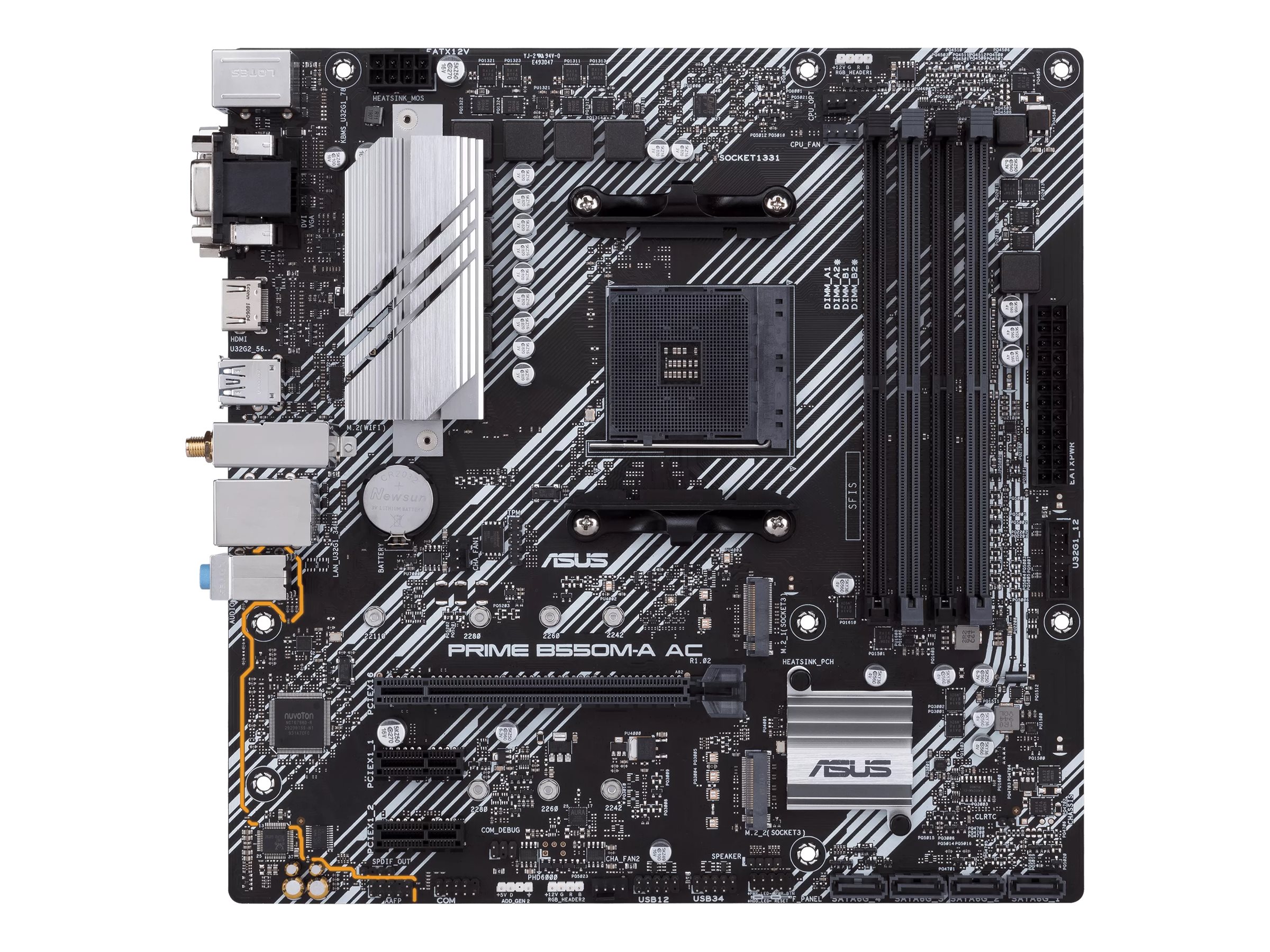 ASUS PRIME B550M-A AC - motherboard - micro ATX - Socket AM4 - AMD B550