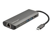 StarTech.com USB C Multiport Adapter - USB-C Travel Dock to 4K HDMI, 3x USB 3.0 Hub, SD/SDHC, GbE, 60W PD 3.0 Pass-Through - 
