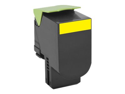 Lexmark 808HY High Yield yellow original toner cartridge LCCP Product shot Left-angle 79150