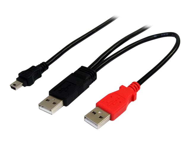 StarTech.com 1 ft USB Y Cable for External Hard Drive