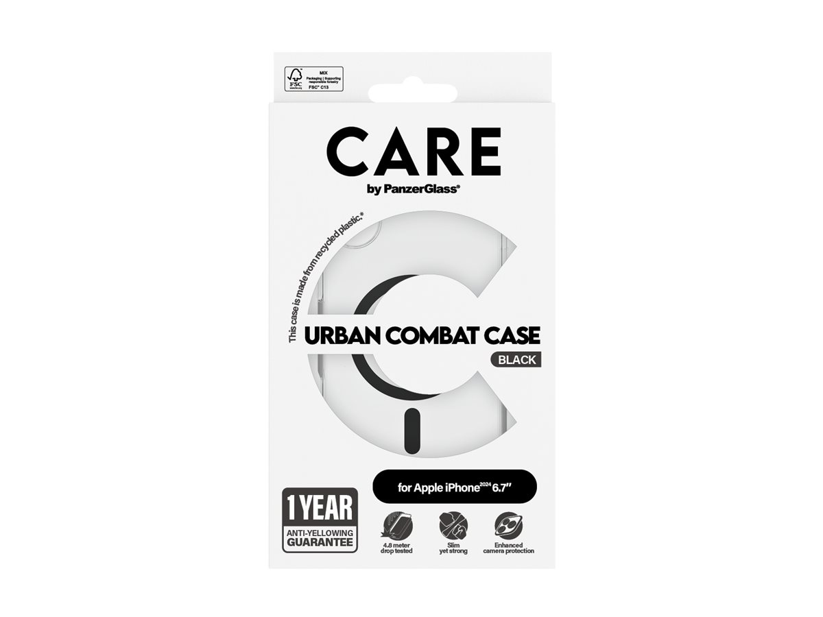 CARE by PanzerGlass Urban Combat Case for Apple iPhone 16 Plus - Transparent