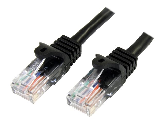 Image of StarTech.com 0.5m Black Cat5e / Cat 5 Snagless Ethernet Patch Cable 0.5 m - patch cable - 50 cm - black