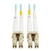 Eaton Tripp Lite Series 10Gb/40Gb/100Gb Duplex Multimode 50/125 OM4 LSZH Fiber Patch Cable (LC/LC), Aqua, 3M (9.8 ft.), TAA