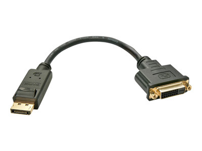 Lindy - DisplayPort adapter - DisplayPort (M) to DVI-D (F) - 15 cm - black