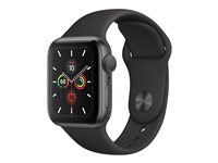 Apple Watch Series 5 (GPS) - rymdgrå aluminium - smart klocka med sportband - svart - 32 GB