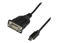 StarTech.com USB C to Serial Adapter Cable with COM Port Retention, 16" (40cm) USB Type C to RS232 (DB9) Serial COM Port Conv