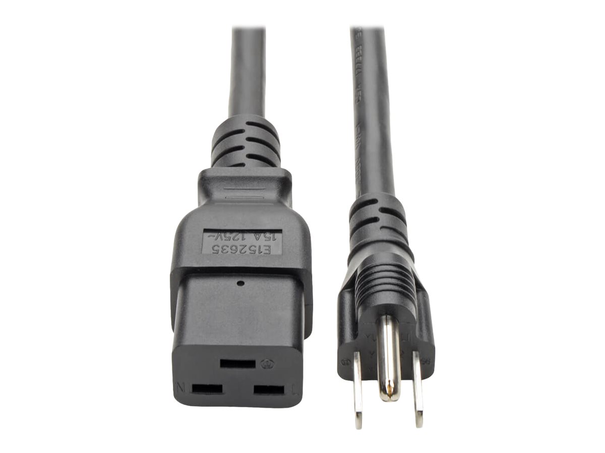 Tripp Lite 8ft Power Cord Adapter Cable 5-15P to C19 Heavy Duty 15A 14AWG 8'