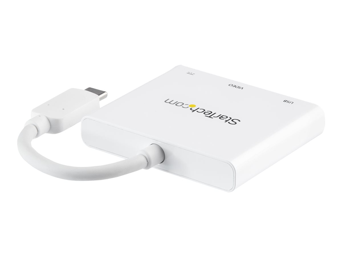 StarTech.com USB-C to HDMI Adapter - White - 4K 30Hz - Thunderbolt 3 Compatible - with Power Delivery (USB PD) - USB C Dongle (CDP2HDUACPW) - video adaptér - HDMI / USB - 60 mm – foto 2