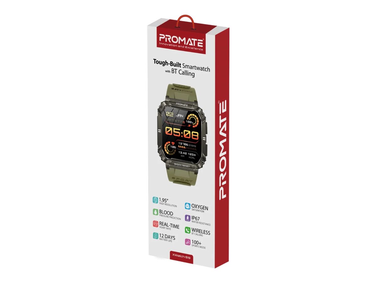 Promate ActivLife XWatch-S19 smart watch with strap 128 MB mid night Usage / lifestyle Right-angle 72740