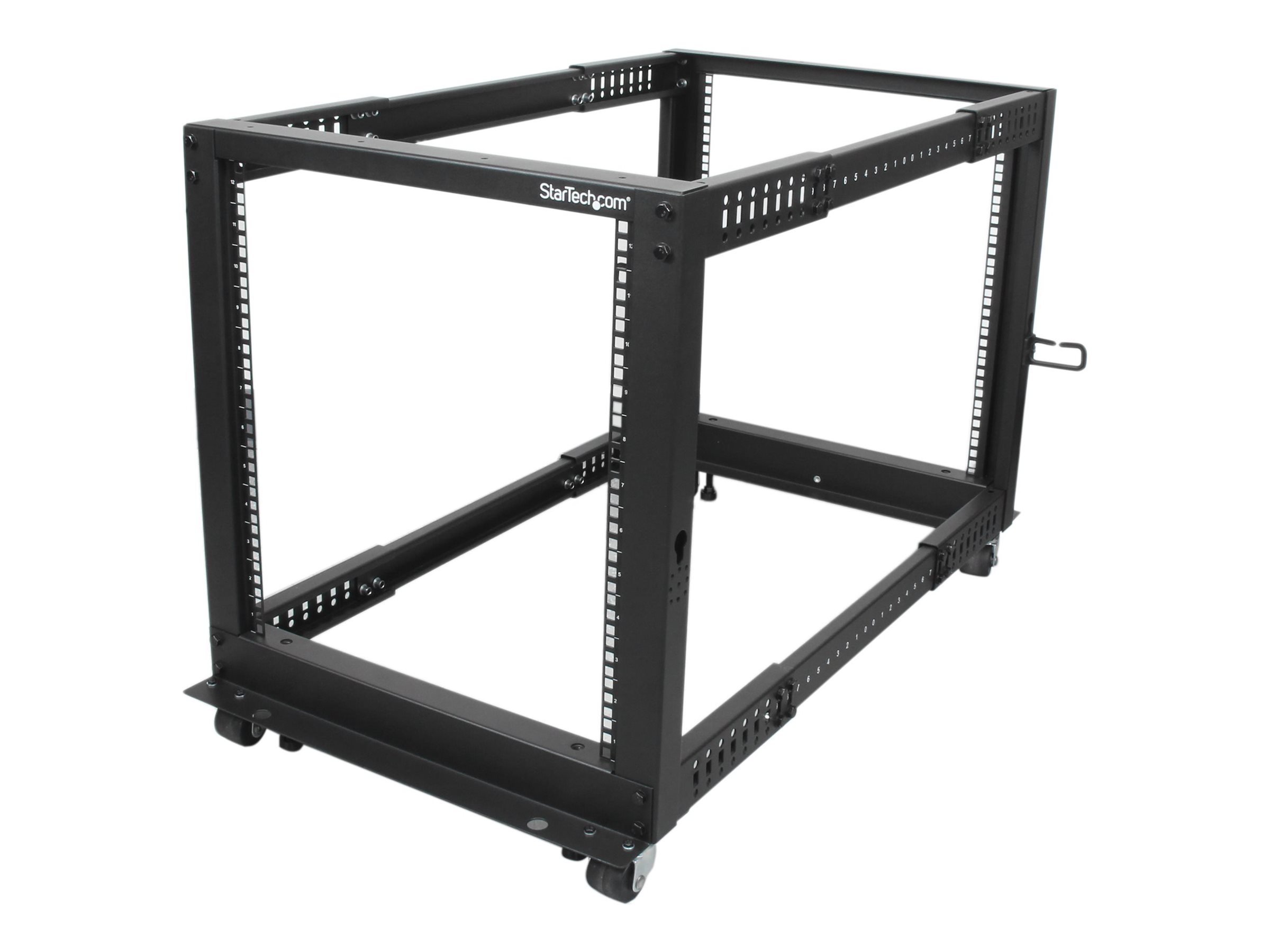 Startech 12U 19" Open Frame Server Rack, 4 Post Adjustable Depth 23-41" Mobile, Free Standing Rolling Network/Computer Equipment Data Rack, Dell PowerEdge, HP ProLiant ThinkServer - Adjustable Server Rack (4POSTRACK12U) - rack - 12U