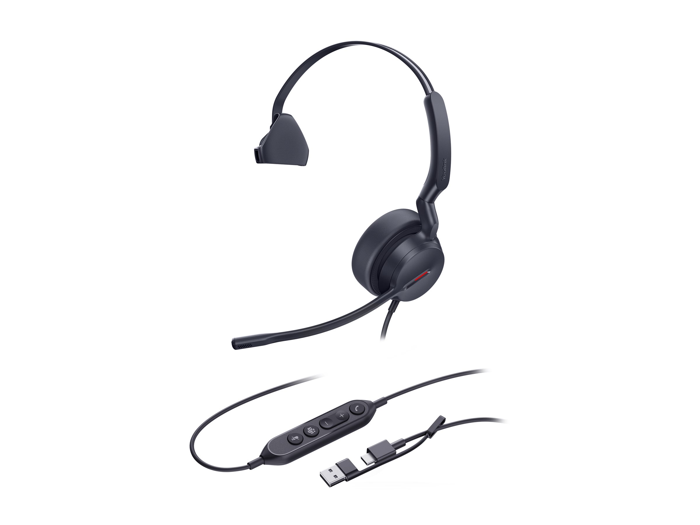 Yealink UH44 Mono headset USB-A Product shot Left-angle 79900