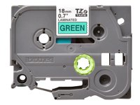 Ruban TZ laminé 18mm Noir/Vert