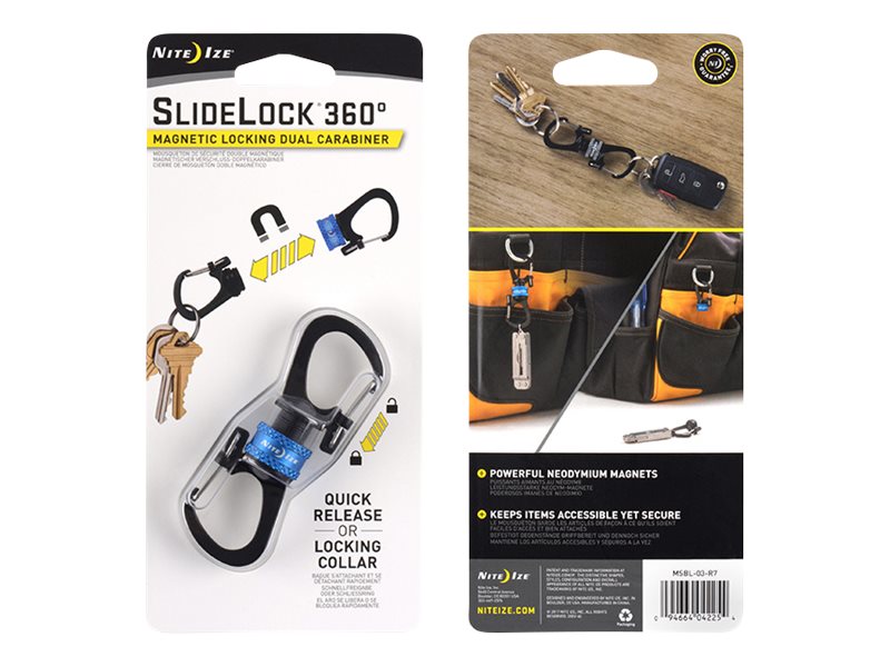 Nite Ize SlideLock 360° Magnetic Locking Dual Carabiner - MSBL-03-R7