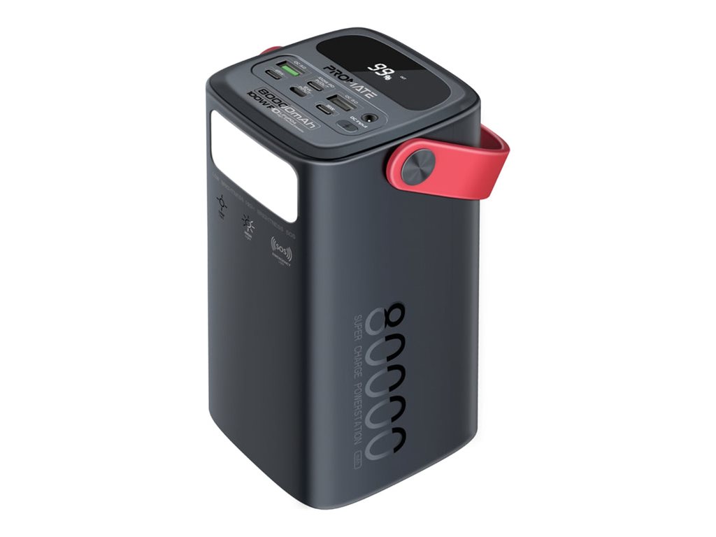 Promate PowerMine-80Pro power bank, high capacity, LiFePO4, 2 x USB, 3 x USB-C, 100 watt