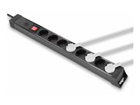 Multiprise 8 prises Schuko avec interrupteur, noir
