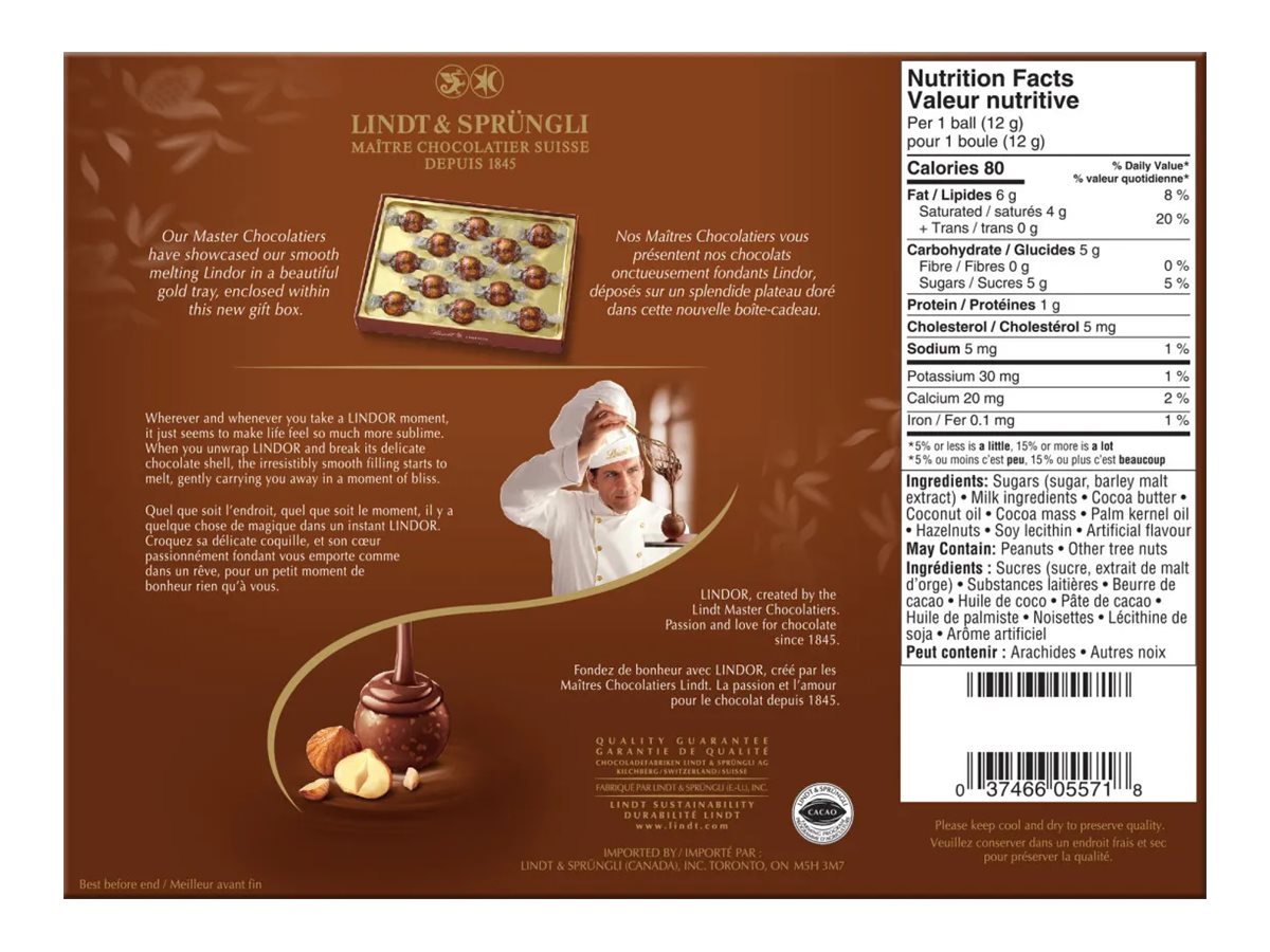 Lindt Lindor Hazelnut Chocolate Truffles 200g