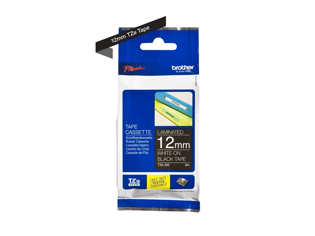 BROTHER RUBAN TZ 12 MM BLANC/NO