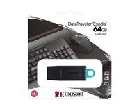 KINGSTON 64Go USB3.2 Gen1 DT Bk+Teal