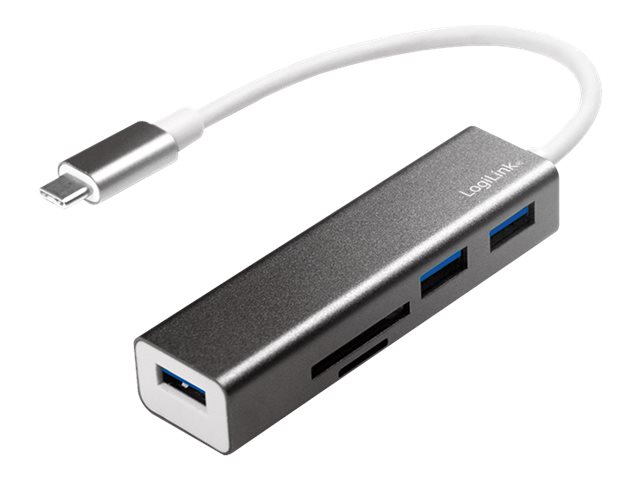 Hub USB-C 3.0 LogiLink UA0305 3 porty USB, z czytnikiem kart