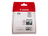 Canon PG 560 / CL-561 Multipack Sort Farve (cyan, magenta, gul) 180 sider Blæk 3713C006
