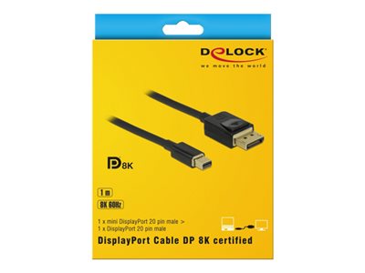 DELOCK Displayport Kab. miniDP St > DP St 8K 60Hz 1.00m schw - 84927