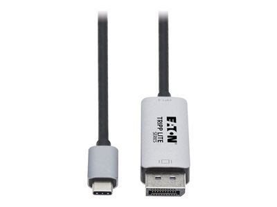 Eaton Tripp Lite Series USB C to DisplayPort Adapter Cable (M/M), 8K UHD, DisplayPort 1.4, Black/Silver, 3 ft.