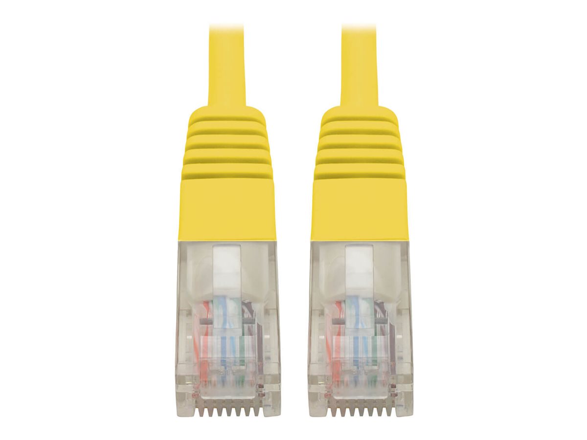 Tripp Lite Cat5e 350 MHz Molded UTP Patch Cable (RJ45 M/M), Yellow, 2 ft.