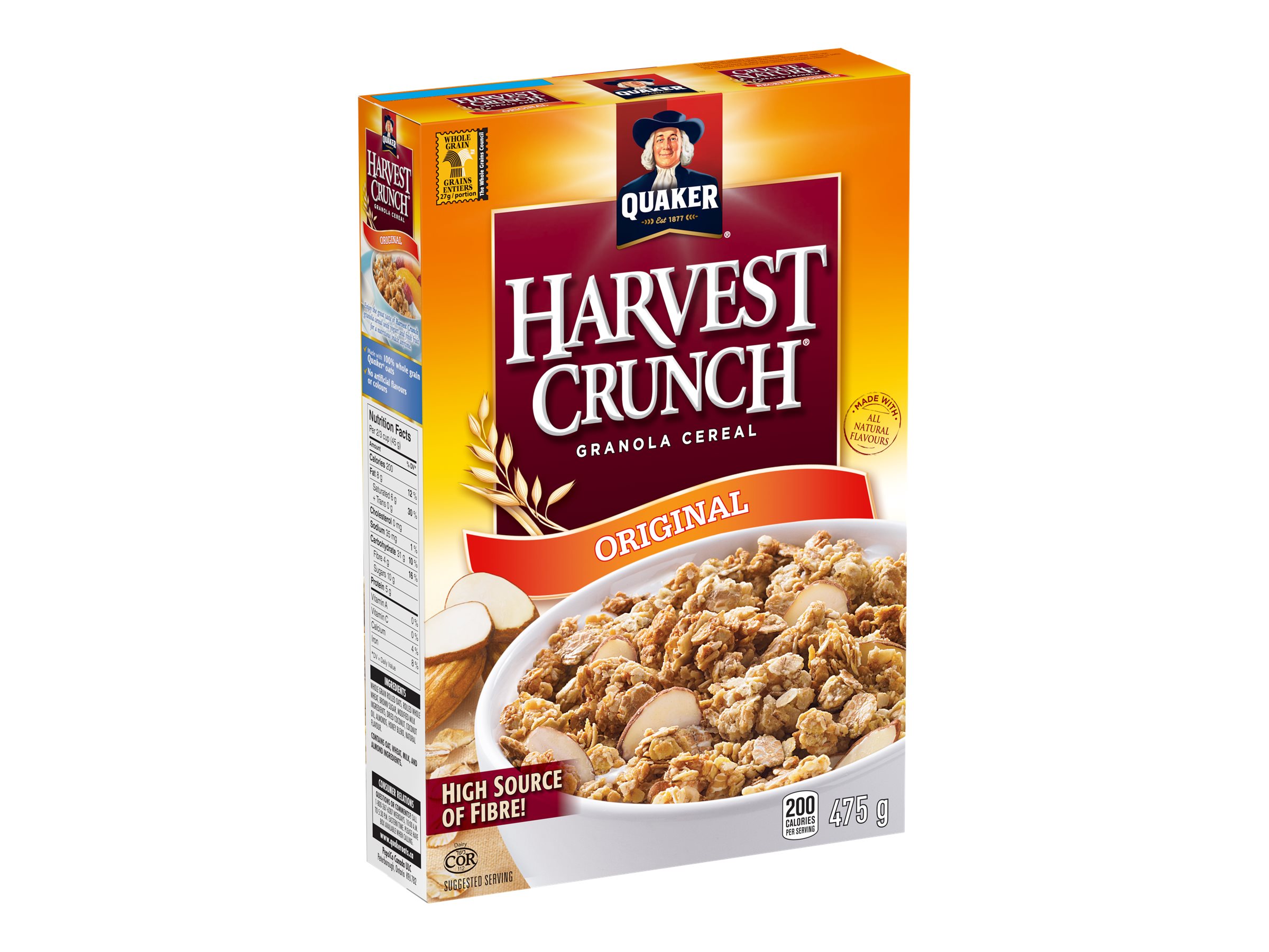 Quaker Harvest Crunch Granola Cereal - Original - 475G | London Drugs