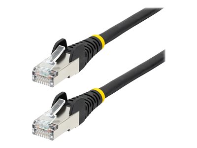 Startech 7ft LSZH CAT6a Ethernet Cable, Black, 10 Gigabit Snagless RJ45 100W PoE Patch Cord, CAT 6A 10GbE 27AWG S/FTP Network Cable w/Strain Relief, ETL