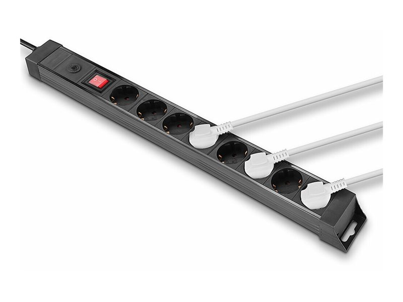 Multiprise 8 prises Schuko avec interrupteur, noir