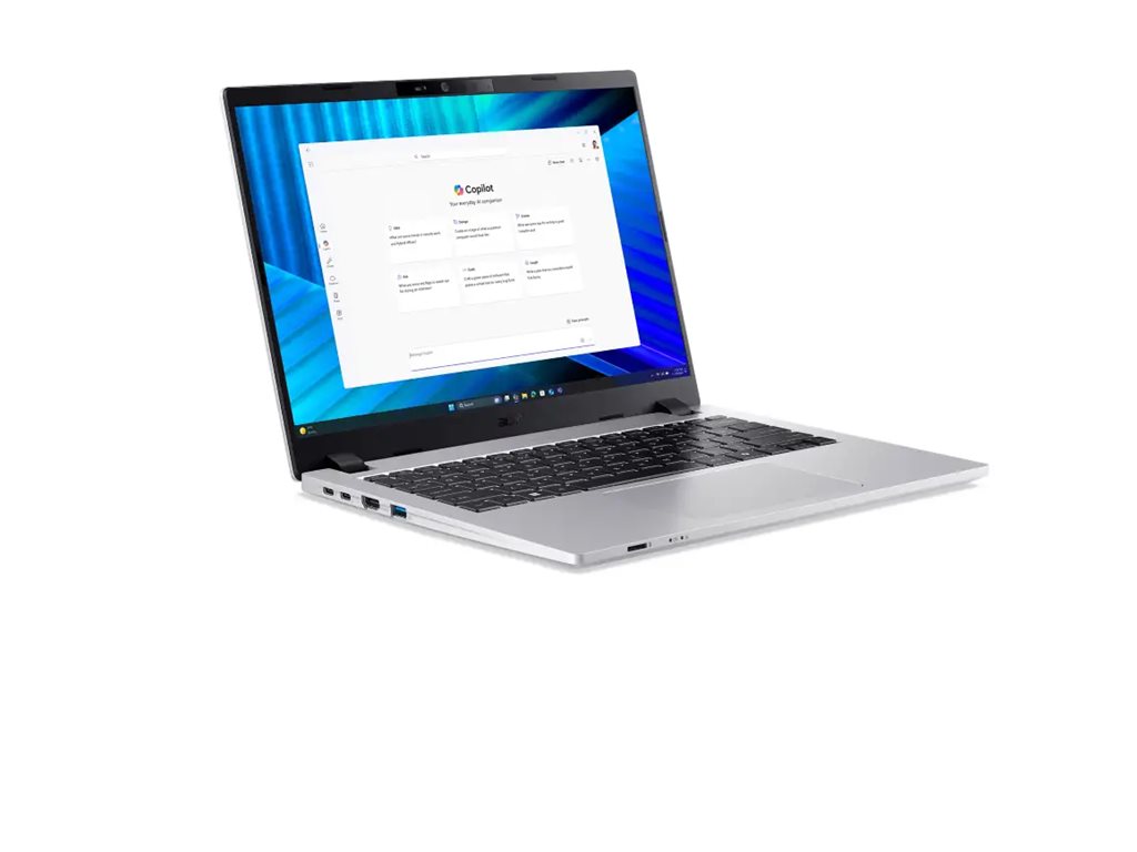 Acer TravelMate P2 14 TMP214-56-G2 14 Intel Core Ultra 5 115U 8 GB RAM 512 GB SSD US Product shot Left-angle 79600