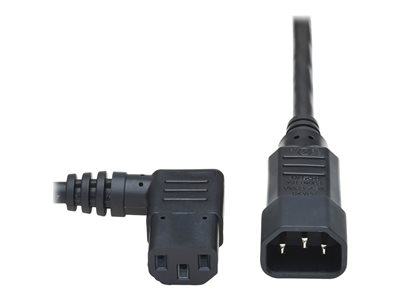 Tripp Lite 2ft Computer Cord Extension Cable C14 to Left Angle C13 10A 18AWG 2'