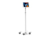 Compulocks iPad 10th-11th (A16) Gen Space Enclosure Medical Rolling Cart Plus Hub White cart - for tablet - rolling - white
