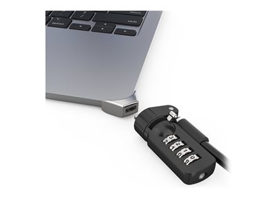Compulocks Ledge Lock Adapter for MacBook Air 15" M2-M4 with Combination Cable Lock Silver