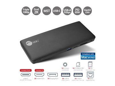 SIIG USB-C Triple Video MST Docking Station with PD