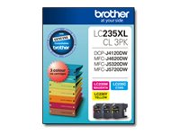 Brother LC235XLCL3PK 3-pack yellow cyan magenta original ink Product shot Front 76350