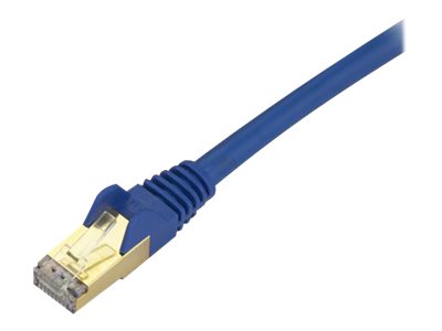 StarTech.com 15ft CAT6A Ethernet Cable, 10 Gigabit Shielded Snagless RJ45 100W PoE Patch Cord, CAT 6A 10GbE STP Network Cable w/Strain Relief, Blue, Fluke Tested/UL Certified Wiring/TIA - Category 6A - 26AWG (C6ASPAT15BL)