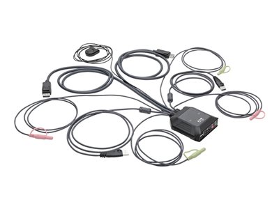 Tripp Lite 2-Port DisplayPort 1.1/USB KVM Switch with Audio/Video, Built-In Cables, USB Peripheral Sharing