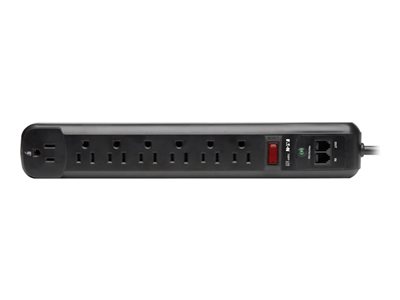 Tripp Lite Surge Protector Power Strip 120V Right Angle 7 Outlet RJ11 Black