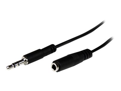 StarTech.com 1m Slim 3.5mm Stereo Extension Audio Cable - M/F - Mini stereo Extension - 3.5mm Extension - heaDPhone Ext cord (MU1MMFS)