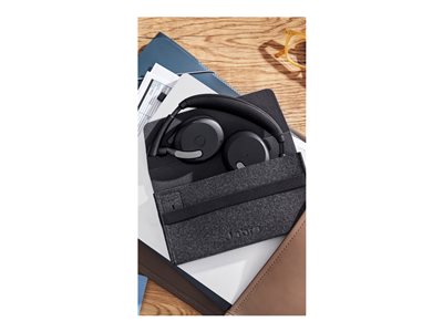 Jabra - - charging black Atea - with Headset Flex - 65 Stereo Optimised for (26699-989-889) wireless noise - | cancelling Bluetooth - - UC business on-ear Evolve2 eShop USB-C for UC active - pad wireless -