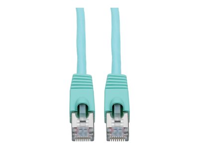 Eaton Tripp Lite Series Cat6a 10G Snagless Shielded STP Ethernet Cable (RJ45 M/M), PoE, Aqua, 1 ft. (0.31 m)