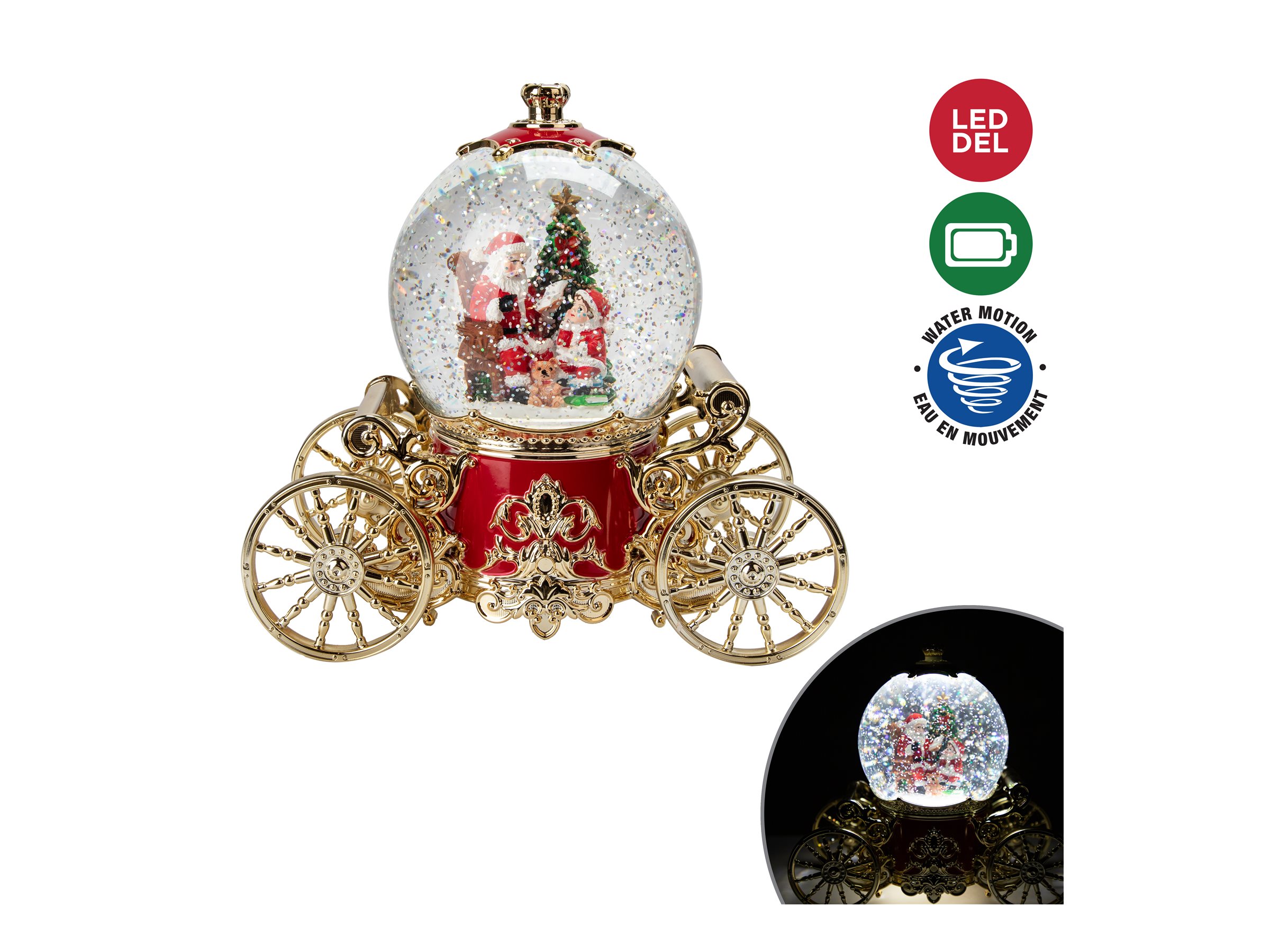 Danson Decor Decorative Sculpture - Snow Globe on Carriage