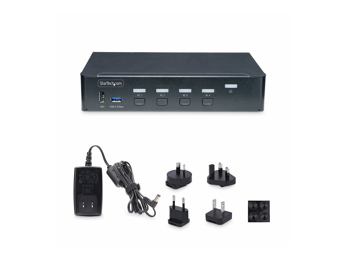 StarTech.com 4-Port DisplayPort KVM Switch, 4K 60Hz, TAA Compliant - přepínač KVM / audio / USB - 4 porty - kompatibilní s TAA – foto 2