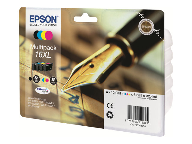 Image of Epson 16XL Multipack - 4-pack - XL - black, yellow, cyan, magenta - original - ink cartridge