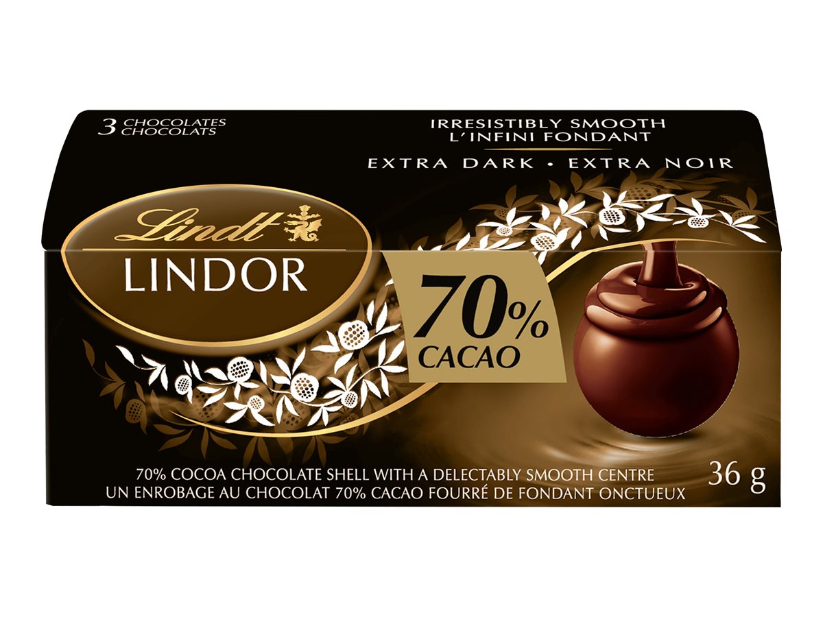 Lindt LINDOR Chocolate - 70% Cacao Extra Dark - 36g