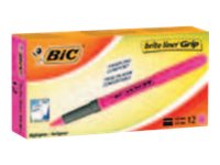 Bic Brite Liner Grip Highlighter Fluorescent Orange Pack Of 12
