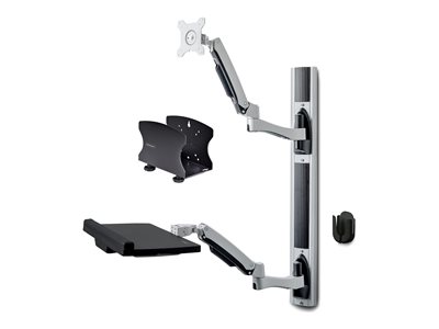 Startech Wall Mount Workstation, VESA Mount For 32" Monitors (22lb/10kg), Fully Articulating Arms For Single Monitor Mount & Keyboard Tray, Includes Desktop Computer/PC Bracket