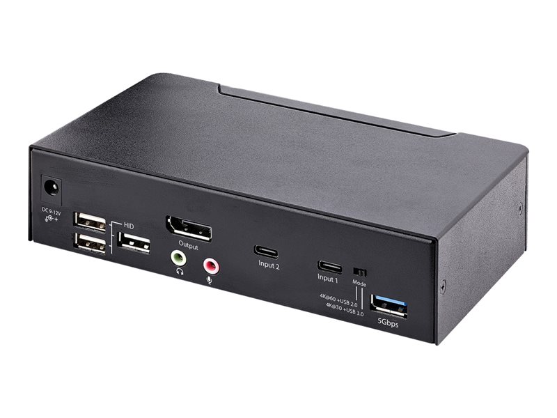 StarTech.com USB C KVM Switch, 2 Port DisplayPort KVM w/ 4K 60Hz